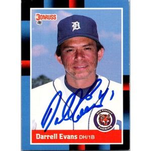 Darrell Evans Signed 1986 Donruss #250 Card Detroit Tigers Auto Autographed